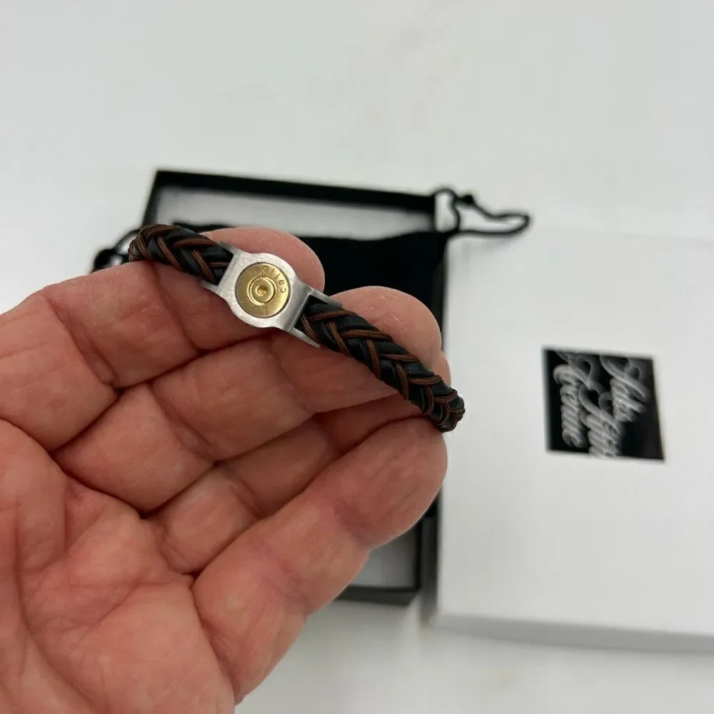 Men’s Jan, Leslie, braided leather bracelet